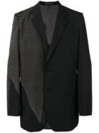 Yohji Yamamoto Contrast Blazer, Men's, Size: 4, Black, Wool/silk/cupro