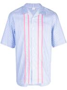 Childs Contrast Piped Striped Shirt - Blue