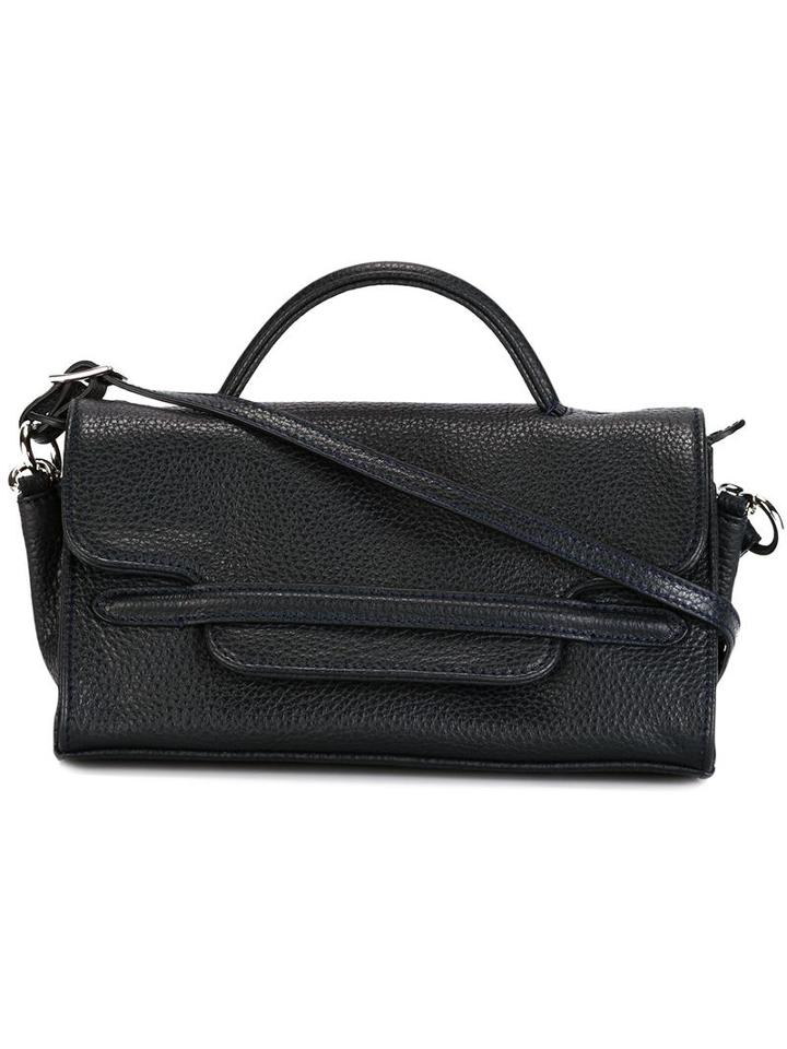 Zanellato Fold-over Closure Crossbody Bag, Women's, Blue, Calf Leather