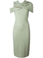 Givenchy Asymmetric Wrap Dress, Women's, Size: 36, Green, Polyamide/spandex/elastane/viscose