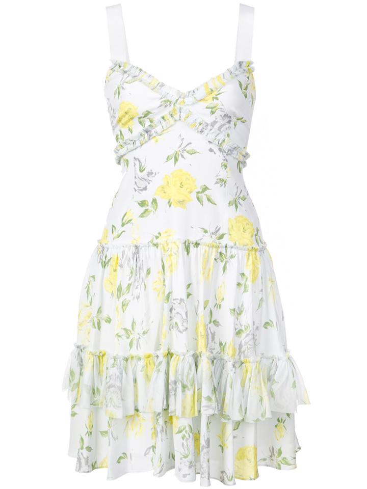 Cinq A Sept Floral Ruffle Dress - White