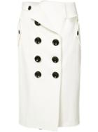Monse - Front Button Skirt - Women - Silk/cotton/viscose - 4, White, Silk/cotton/viscose