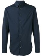 Giorgio Armani Buttoned Shirt, Men's, Size: 40, Blue, Cotton/polyamide/spandex/elastane