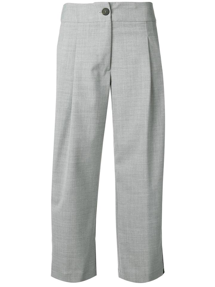 Semicouture Side Stripe Cropped Trousers - Grey