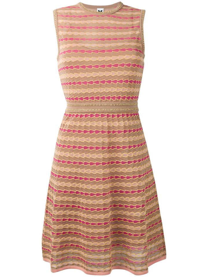 M Missoni Panel Patterned Dress, Women's, Size: 42, Brown, Cotton/polyamide/metallic Fibre/polyester