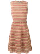 M Missoni Panel Patterned Dress, Women's, Size: 42, Brown, Cotton/polyamide/metallic Fibre/polyester