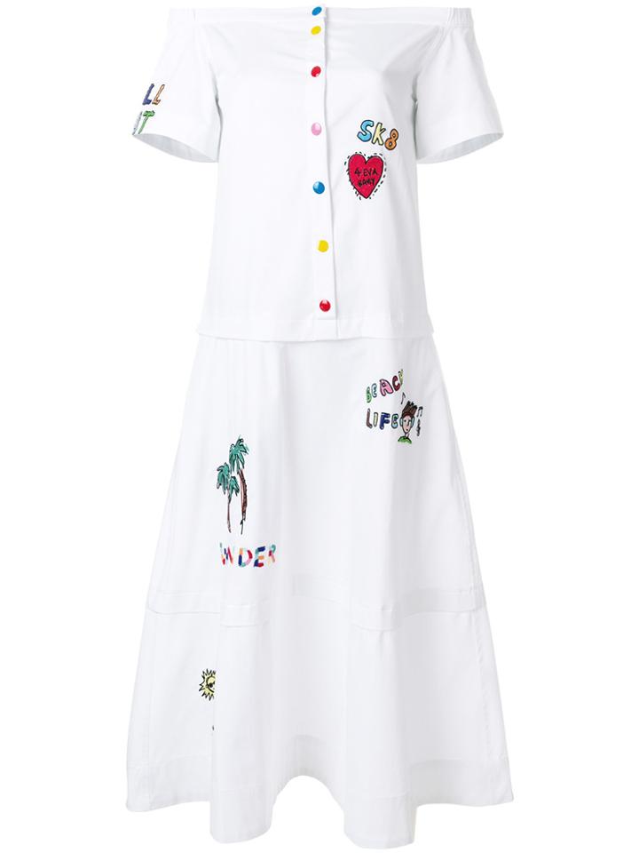 Mira Mikati Off-the-shoulder Shirt Dress - White