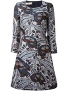 Marni Floral Print Dress, Women's, Size: 40, Grey, Cotton/silk