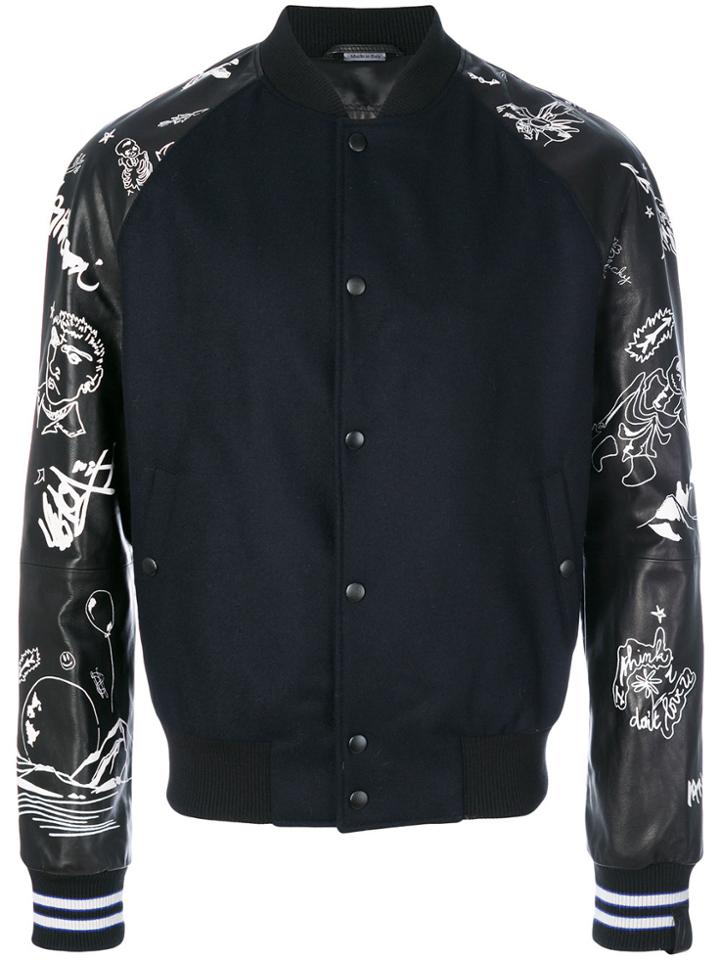 Lanvin Embroidered Bomber Jacket - Blue