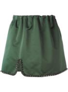No21 Crystal Embellished Skirt, Women's, Size: 40, Green, Polyester/cupro/metal/glass