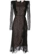 Giambattista Valli Lace Embroidered Midi Dress - Black