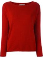 Allude Boat Neck Sweater, Women's, Size: Medium, Red, Cashmere