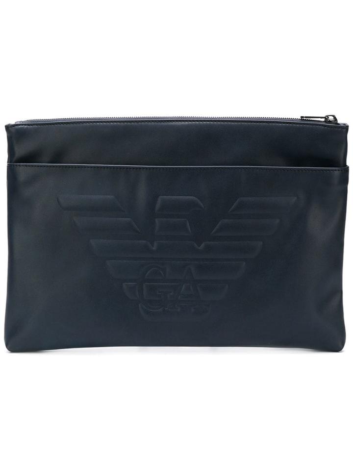 Emporio Armani Eagle Clutch Bag - Blue