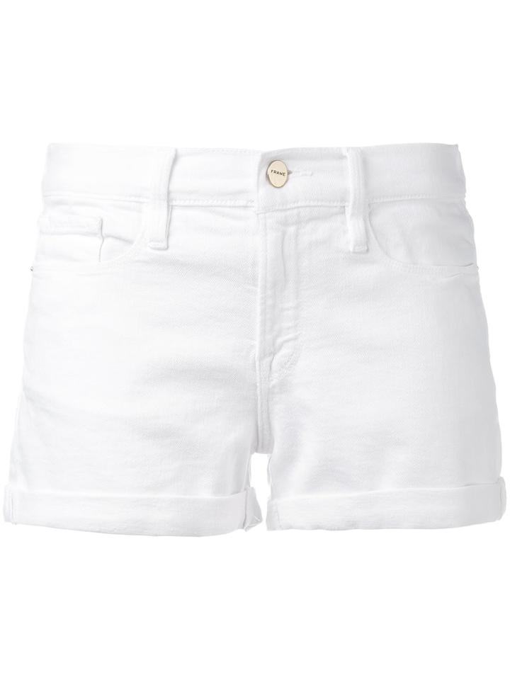 Frame Denim - Cutoff Shorts - Women - Cotton/polyester/spandex/elastane - 27, White, Cotton/polyester/spandex/elastane