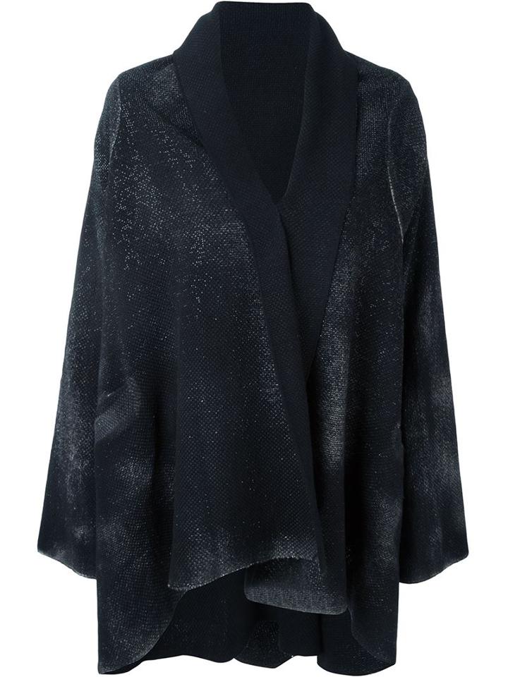Avant Toi Smoky Print Draped Cardigan