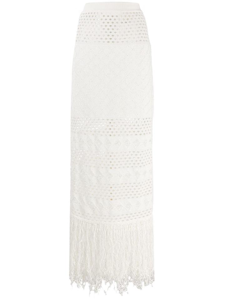 Balmain Open-knit Skirt - White