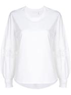 See By Chloé Lace Insert Balloon Sleeve Blouse - White