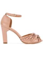Chie Mihara Ruffle Panel Heeled Sandals - Neutrals