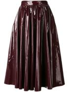 Msgm Vinyl Flared Skirt