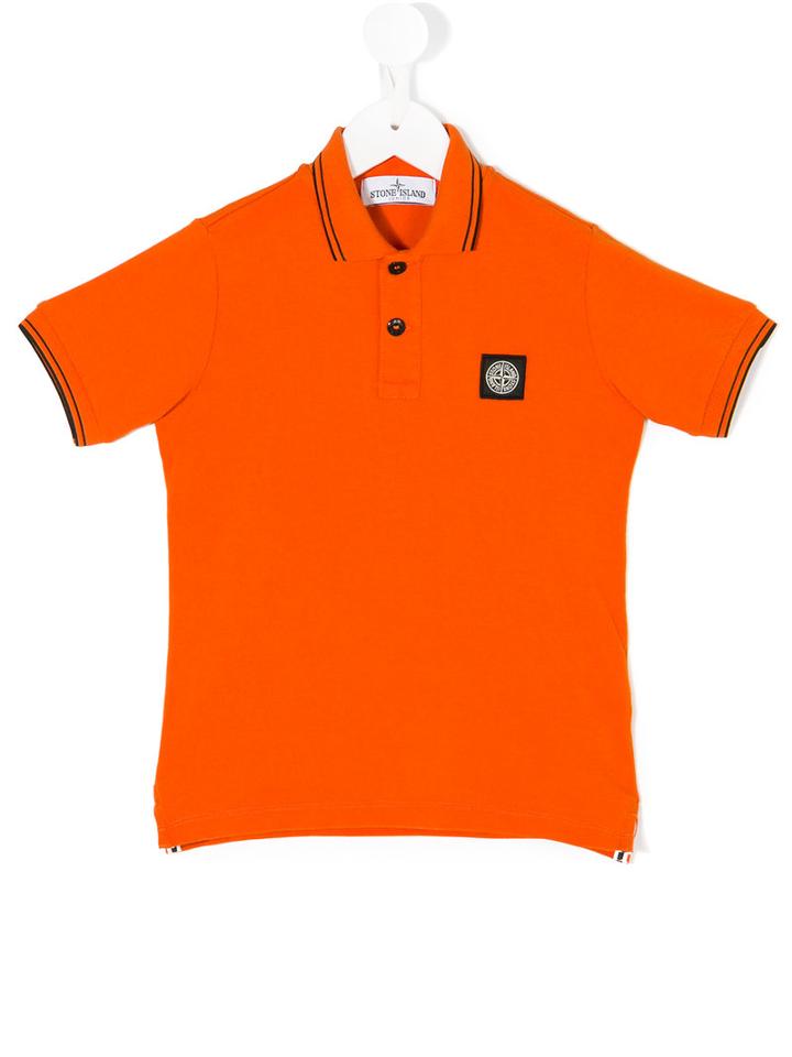 Stone Island Junior - Logo Polo Shirt - Kids - Cotton/spandex/elastane - 5 Yrs, Yellow/orange