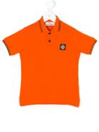 Stone Island Junior - Logo Polo Shirt - Kids - Cotton/spandex/elastane - 5 Yrs, Yellow/orange