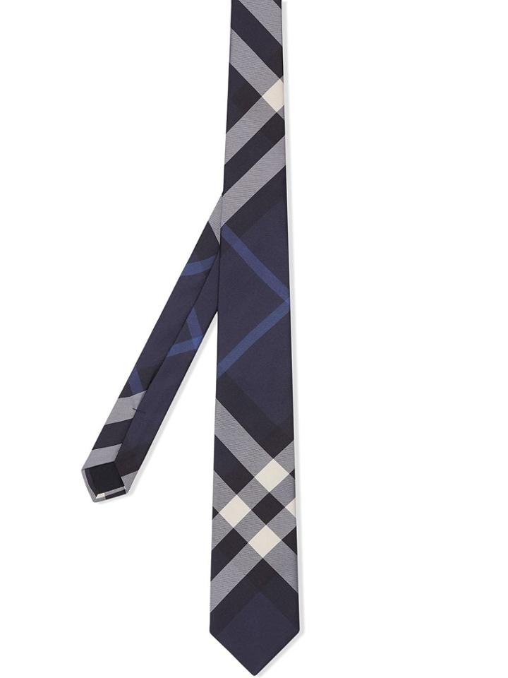 Burberry Classic Cut Check Silk Tie - Blue