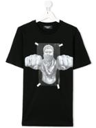 Neil Barrett Kids Boxing Brutus Hybrid Print T-shirt - Black