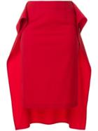 Mm6 Maison Margiela Draped Hi-low Hem Skirt - Red