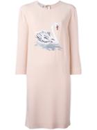 Stella Mccartney Swan Print Dress, Women's, Size: 40, Pink/purple, Viscose/acetate/spandex/elastane