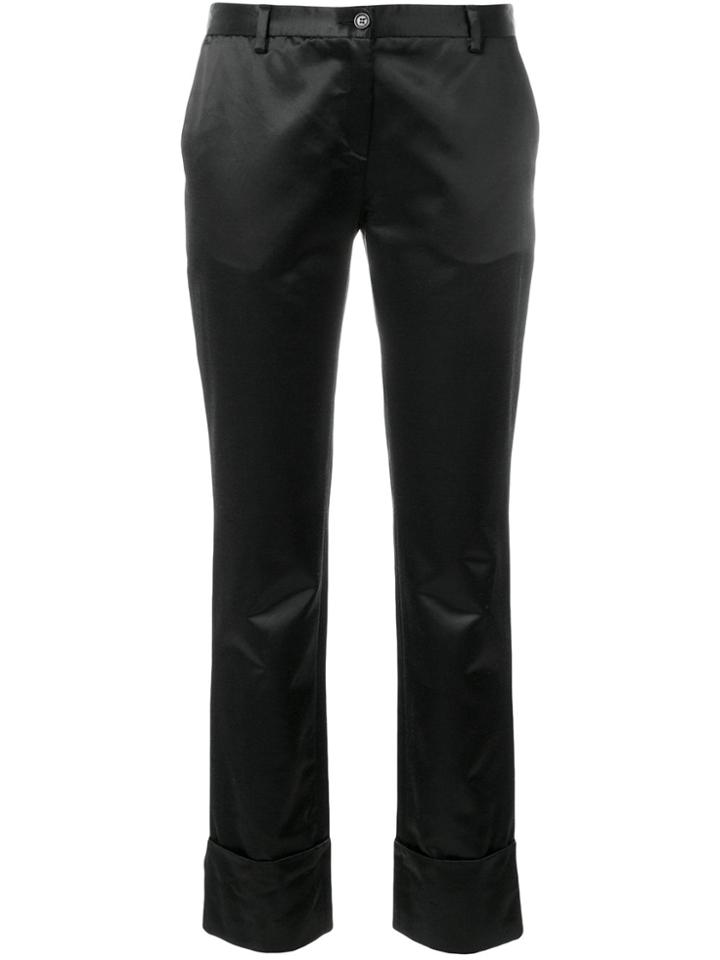 Romeo Gigli Vintage Cropped Slim Trousers - Black