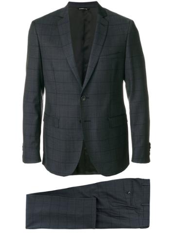 Claudio Tonello Grid Stitched Two Piece Suit - Blue