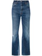 Re/done Wide Leg Cropped Jeans - Blue