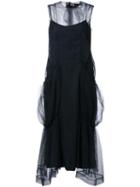 Simone Rocha Sheer Flared Dress, Women's, Size: 6, Black, Acetate/polyester/spandex/elastane