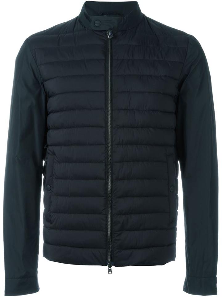 Herno Band Collar Padded Jacket, Men's, Size: 52, Black, Polyamide/polyurethane