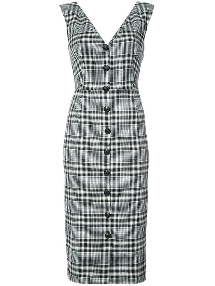 Veronica Beard Checked Button Dress - Black