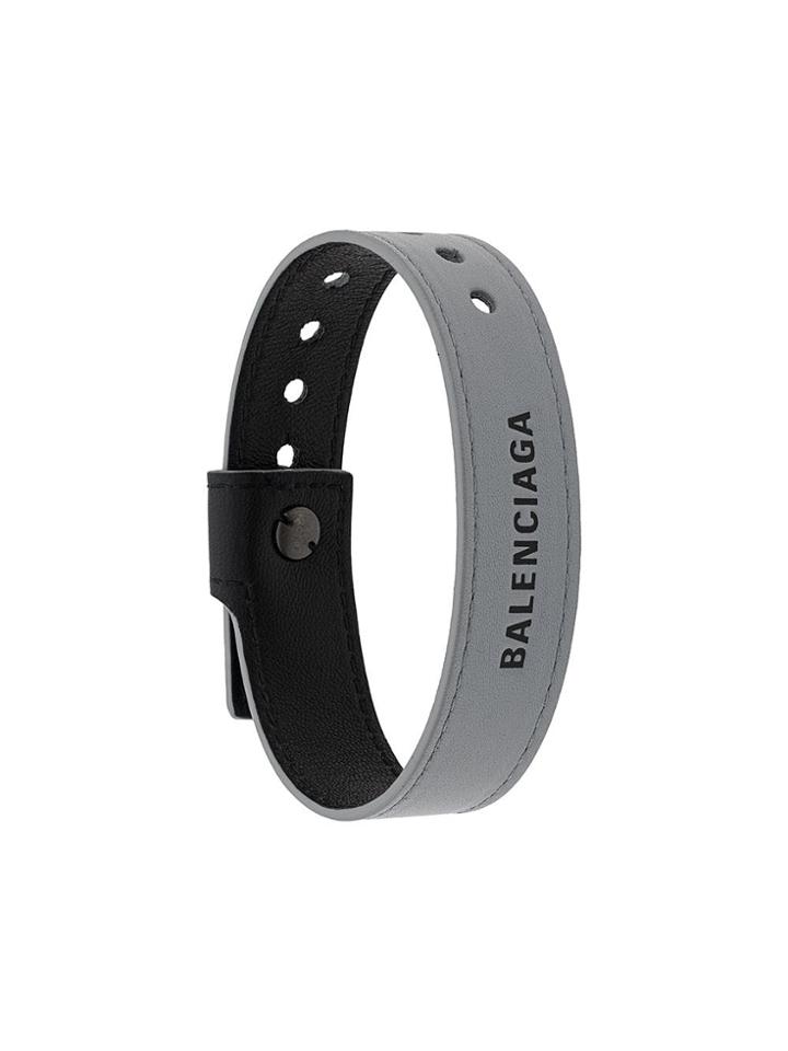 Balenciaga Logo Embossed Cuff - Grey