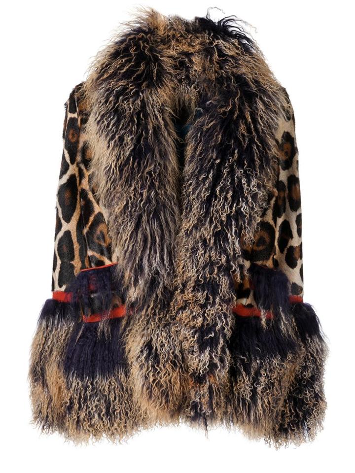 Liska Animal-print Jacket - Brown