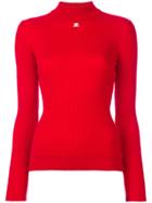 Courrèges Ribbed Knitted Blouse - Red