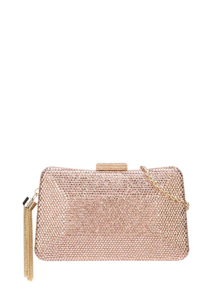 Serpui Rhinestone Embellished Clutch Bag - Pink