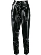 Laneus Plastic-effect Trousers - Black