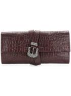 Mm6 Maison Margiela Crocodile Effect Clutch - Brown
