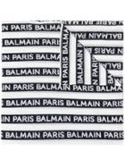 Balmain Printed Logo Scarf - Blue