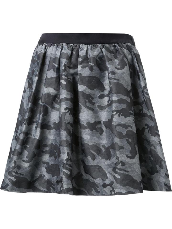 Guild Prime Camouflage Elastic Waist Pleated A-line Skirt