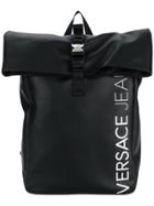 Versace Jeans Foldover Backpack - Black