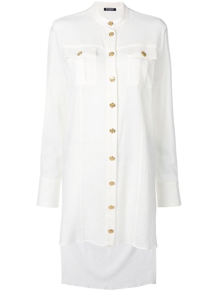 Balmain Elongated Loose Blouse - White