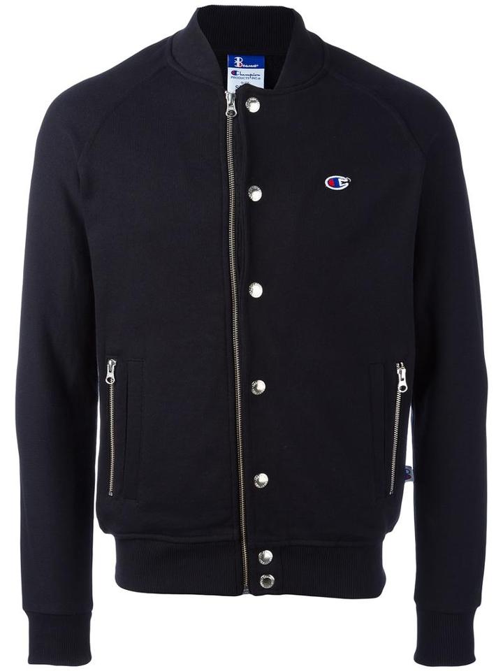 Champion 'champion X Beams' Bomber Jacket, Men's, Size: Medium, Black, Cotton/polyester