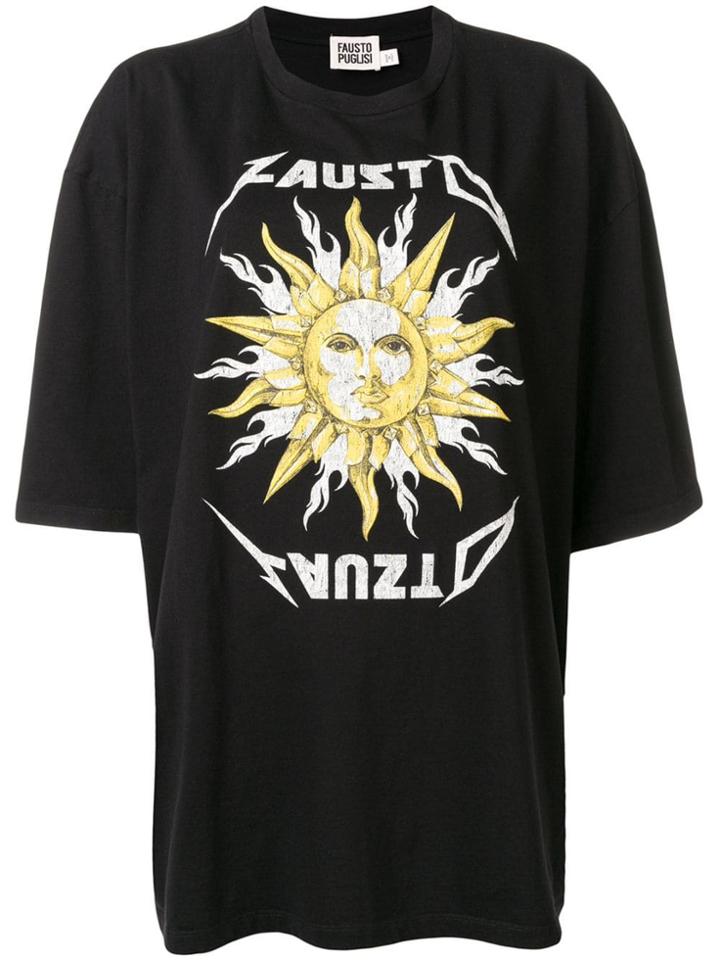 Fausto Puglisi Oversized Sun Print T-shirt - Black