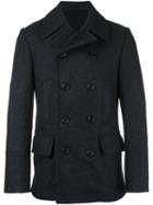 Dolce & Gabbana Quilted Back Peacoat, Men's, Size: 50, Grey, Cotton/polyamide/virgin Wool