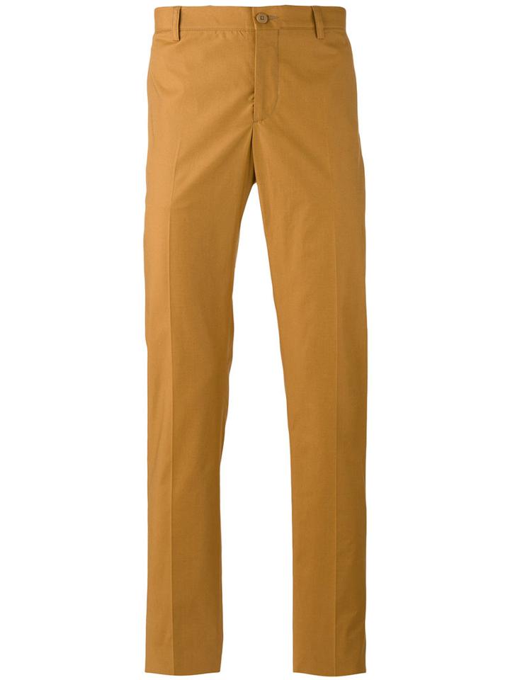 Etro Classic Chinos, Men's, Size: 56, Yellow/orange, Cotton/spandex/elastane