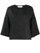 Société Anonyme Striped Flared Top - Black